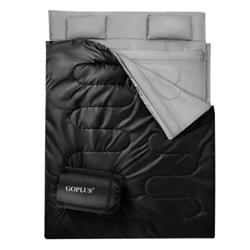 OP3650BK 2 Person Waterproof Sleeping Bag with 2 Pillows, Black