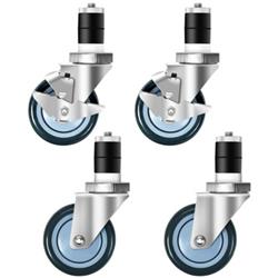 Swivel Caster Wheel with Brake - Black - Set of 4 - Durable Alloy Construction