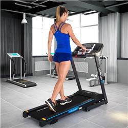 Picture of Total Tactic SP35498 2.25 HP Folding Electric Treadmill Motorized Power Running Machine&#44; Grey & Blue
