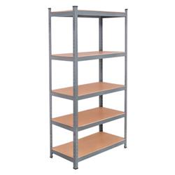 TL35258GR 71 in. Heavy Duty Steel Adjustable 5 Level Storage Shelves, Gray