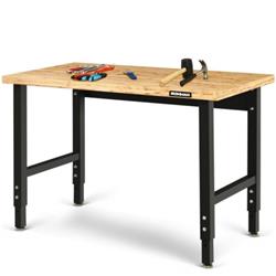 Picture of Total Tactic TL35295 48 in. Adjustable Height Bamboo Steel Frame Workbench