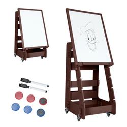 Picture of Total Tactic TP10010CF Multifunctional Kids Standing Art Easel with Dry-Erase Board, Coffee