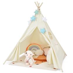 Picture of Total Tactic TP10048WH Foldable Kids Canvas Teepee Play Tent&#44; White