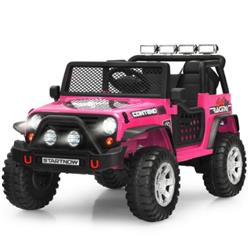 12V Kids Remote Control Electric Ride On Truck Car Toyswith Lights & Music, Pink