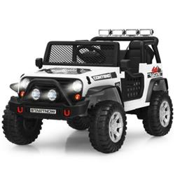 TQ10015WH 12V Kids Remote Control Electric Ride On Truck Car Toyswith Lights & Music, White