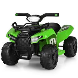TQ10019US-GN 6V Kids ATV Quad Electric Ride On Car Toys with LED Light & MP3, Green