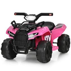 TQ10019US-PI 6V Kids ATV Quad Electric Ride On Car Toys with LED Light & MP3, Pink