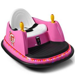 TQ10059US-PI 6V Kids Ride On Bumper Car Vehicle 360 deg Spin Race Toys with Remote Control, Pink