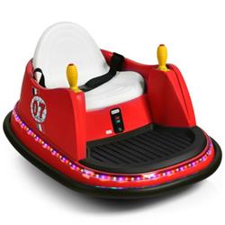 TQ10059US-RE 6V Kids Ride On Bumper Car 360 deg Spin Race Toys with Remote Control, Red