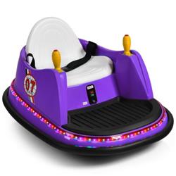 TQ10059US-ZS 6V Kids Ride On Bumper Car Vehicle 360 deg Spin Race Toys with Remote Control, Purple
