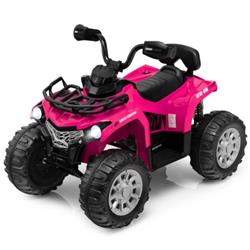 TQ10077US-PI 12V Kids Ride On ATV 4-Wheeler Toys with MP3 & Headlights, Pink