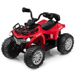 TQ10077US-RE 12V Kids Ride On ATV 4-Wheeler Toys with MP3 & Headlights, Red