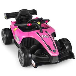 Picture of Total Tactic TQ10081US-PI 12V Kids Ride on Electric Formula Racing Car Toys with Remote Control&#44; Pink
