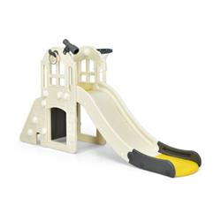 TS10024YW 6-In-1 Large Slide for Kids Toddler Climber Slide Playset with Basketball Hoop, Yellow -  Total Tactic