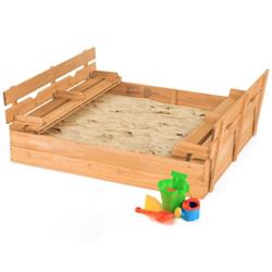 Picture of Total Tactic TS10041 Kids Wooden Sandbox with 2 Foldable Bench Seats
