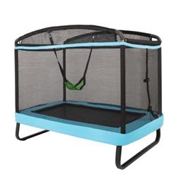 Picture of Total Tactic TW10004BL 6 ft. Kids Entertaining Trampoline with Swing Safety Fence, Blue