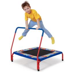 Picture of Total Tactic TW10007BL 36 in. Kids Indoor Outdoor Square Trampoline with Foamed Handrail, Blue