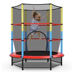 Picture of Total Tactic TW10036 55 in. Kids Trampoline Recreational Bounce Jumper with Safety Enclosure Net