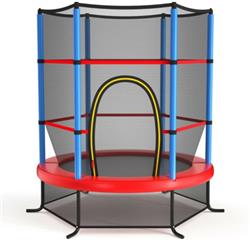 Picture of Total Tactic TW10052NY 55 in. Kids Recreational Trampoline Bouncing Jumping Mat with Enclosure Net, Navy