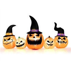 TX10017US 8 ft. Inflatable Pumpkin Family Waterproof Halloween Yard Decoration with LED Lights
