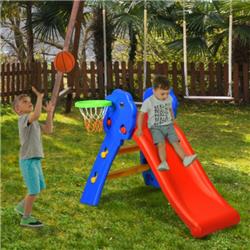 TY326361 2 Step Children Folding Slide with Basketball Hoop