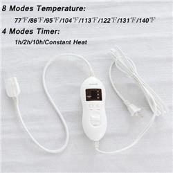 EP23806 Safe Electric Heated Mattress Pad with 4 Size 8 Temperature 10-Hour Timer - Twin Size