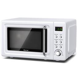 Picture of Total Tactic EP23853WH 700W Retro Countertop Microwave Oven with 5 Micro Power & Auto Cooking Function&#44; White