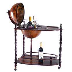 Picture of Total Tactic HW51940 Plus Vintage Globe Wine Stand Bottle Rack with Extra Shelf