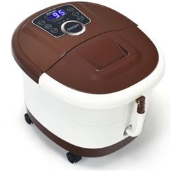 Picture of Total Tactic EP24369BN Shiatsu Portable Heated Electric Foot Spa Bath Roller Motorized Massager, Brown