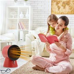 Picture of Total Tactic EP24389RE 1500W 2-in-1 Mini Portable Space Ceramic Heater Cooling Fan with Overheat Protection, Red