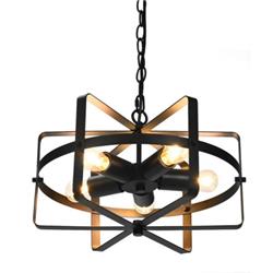EP24538US 5-Light Metal Drum Shape Industrial Pendant Light