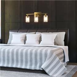 EP24544US-GD 3-Light Modern Bathroom Wall Sconce with Clear Glass Shade, Golden