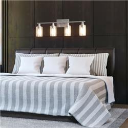 EP24545US-SL 4-Light Wall Sconce with Clear Glass Shade, Sliver