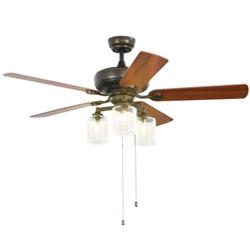 Picture of Total Tactic EP24571US 52 in. Ceiling Fan Light with Pull Chain & 5 Bronze Finished Reversible Blade
