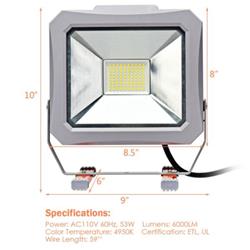 Picture of Total Tactic EP24660US 53W 6000 Lumen Portable Outdoor Flood Light