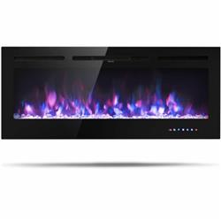 EP24727US 50 in. Recessed Electric Insert Wall Mounted Fireplace with Adjustable Brightness -  Total Tactic