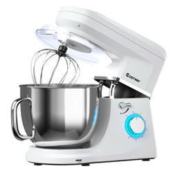 Picture of Total Tactic EP24791US-WH 7.5 qt. 660W 6-Speed Tilt-Head Stand Mixer with Dough Hook Beater&#44; White