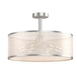 EP24794US 6-Light Semi Flush Mount Ceiling Light Pendant Lamp with Fabric Drum-Shaped Shade