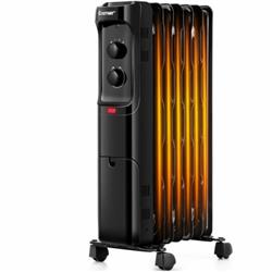 Picture of Total Tactic EP24919US-BK 1500W Oil Filled Portable Radiator Space Heater with Adjustable Thermostat, Black