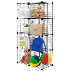 Picture of Total Tactic HW56102 DIY Grid Wire 8 Cube Shelves&#44; Black