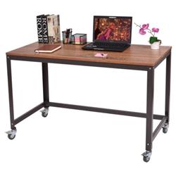 HW54475CF Metal Frame Computer Desk with Wheels