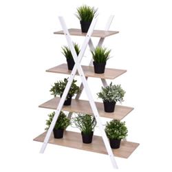 Picture of Total Tactic HW55483NA X-Shape 4-Tier Display Shelf Rack Potting Ladder&#44; White