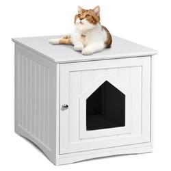 Picture of Total Tactic HW66001WH Sidetable Nightstand Weatherproof Multi-function Cat House&#44; White