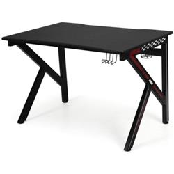 HW66067 K-Shaped Gaming Desk with Cup Holder Headphone