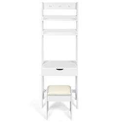 HW66074 Makeup Dressing Table Shelf Vanity Set with Flip Top Mirror
