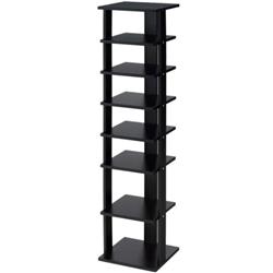 HW66075BK 7-Tier Shoe Rack Practical Free Standing Shelves Storage Shelves, Black