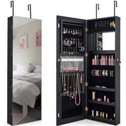 Picture of Total Tactic HW66077BK Lockable Storage Jewelry Cabinet with Frameless Mirror&#44; Black