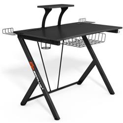 HW66284 Multifunctional K-Shaped Gamer Desk with Display Support Plate