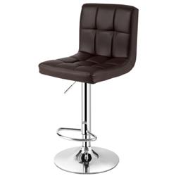 Picture of Total Tactic HW66492CF-1 Adjustable Swivel Bar Stool with PU Leather&#44; Brown
