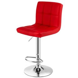 Picture of Total Tactic HW66492RE-1 Adjustable Swivel Bar Stool with PU Leather, Red